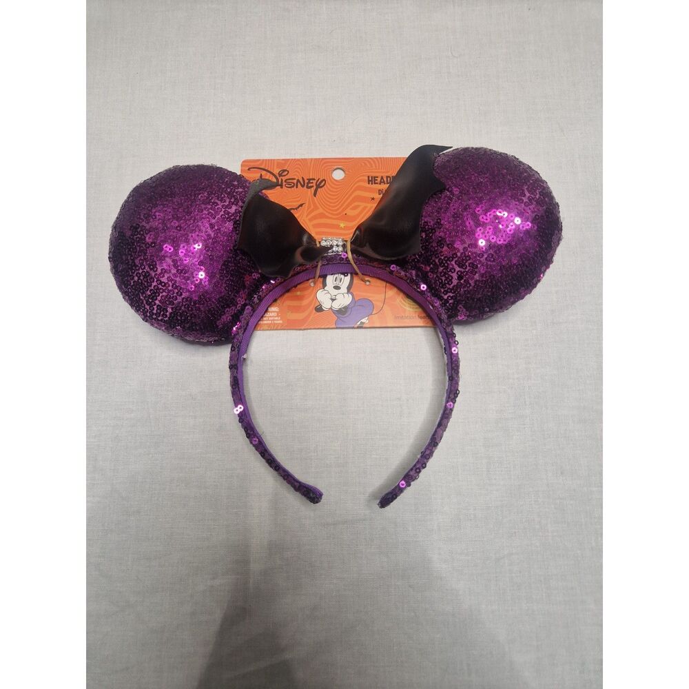 Licensed Black/Purple Halloween Mickey Ears